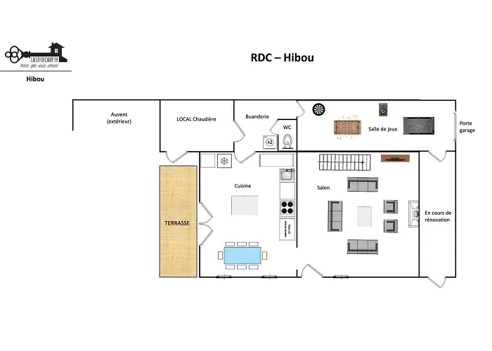 Chouette Et Hibou 30 Pers 2 Jacuzzi, Billard 度假居 Quibou